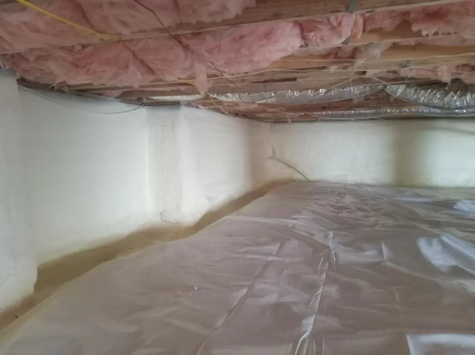 Crawl space encapsulation with closed-cell spray foam for Spray Foam Roofing in Pawtucket
